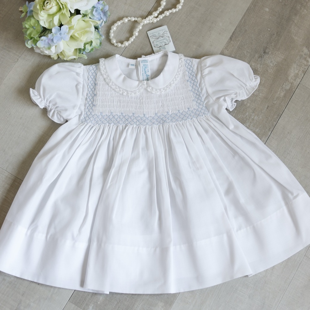 White Smocked Dress Heirloom Collection Vintage Smocked Bodice Feltman Brothers